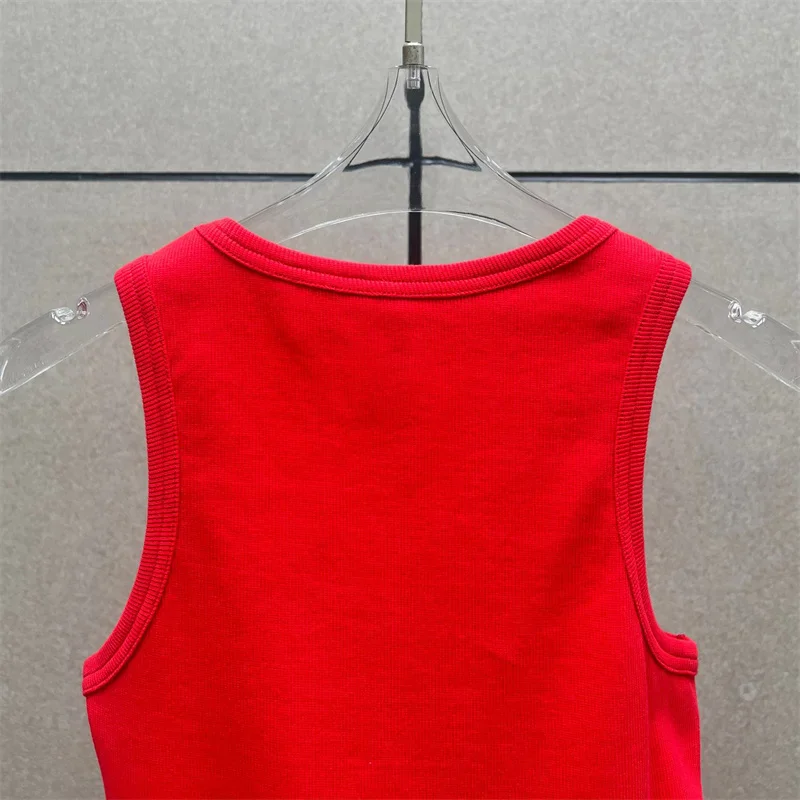 Women t-shirts New twisted flower knotted sleeveless top for summer 2025 Elastic slim pure cotton women's vest corset crop top