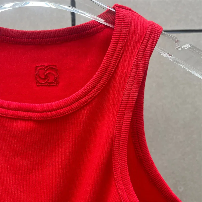Women t-shirts New twisted flower knotted sleeveless top for summer 2025 Elastic slim pure cotton women's vest corset crop top