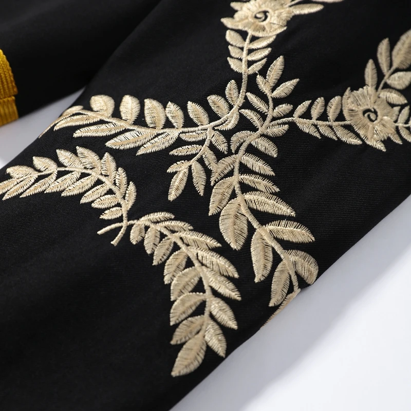 Vintage Women's Cropped Jacket Gold Embroidery Stand Collar Spliced Napoleon Military Coat 2026 Autumn Lady Street Outerwear