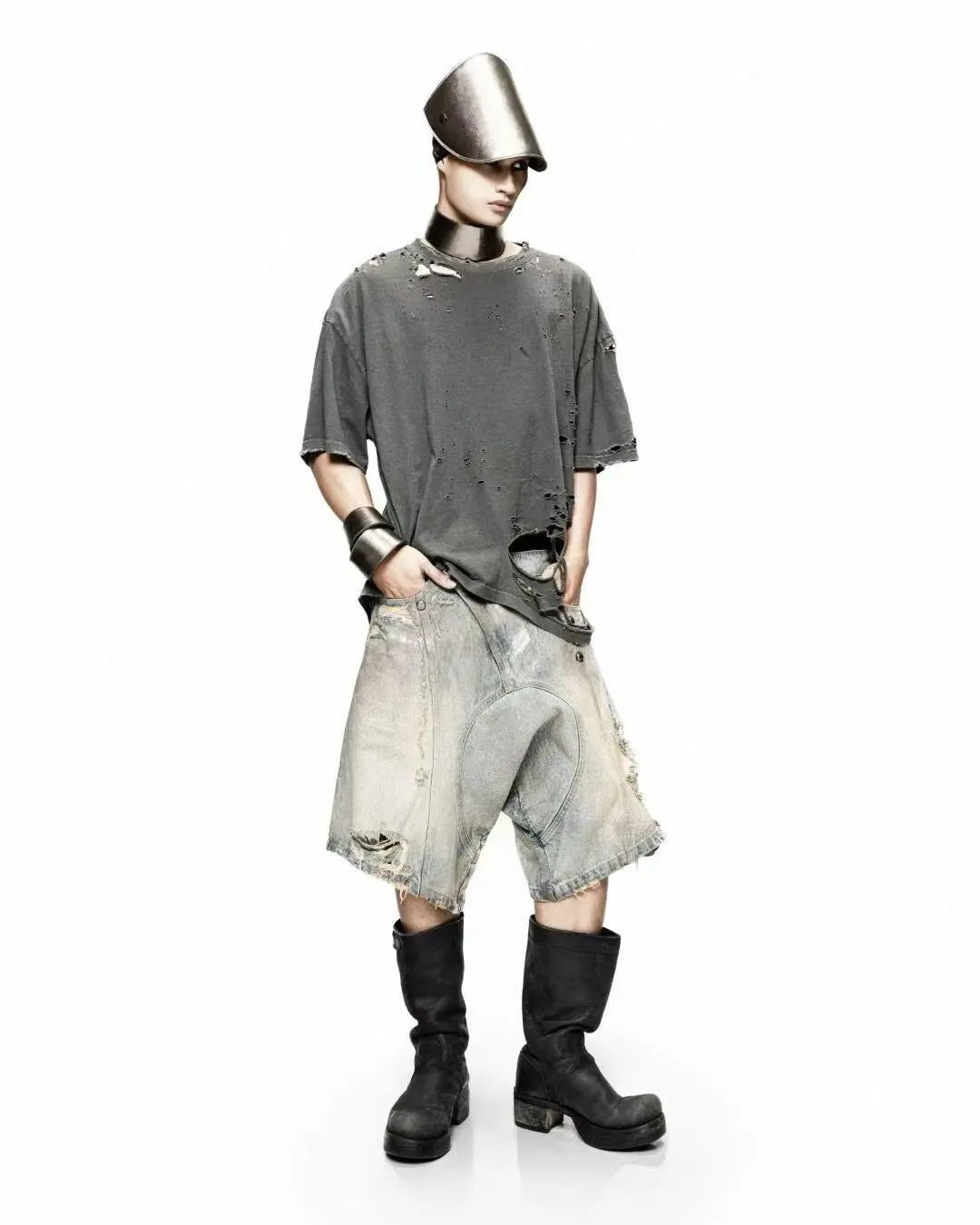 Destroy The Hole Nice Washed T Shirt Men Women Oversized T-shirts Heavy Fabric Unisex Vintage Top Tee