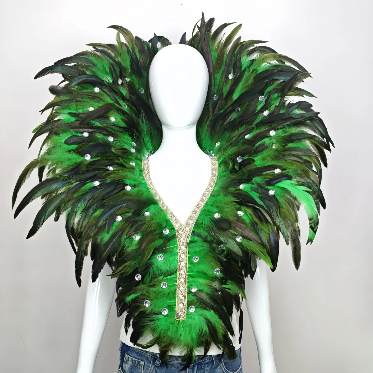 Carnival Unisex Graduation Ball Dress Accessories Feather Shawl Makeup Stage Performance COS Props Halloween Costume Decoration