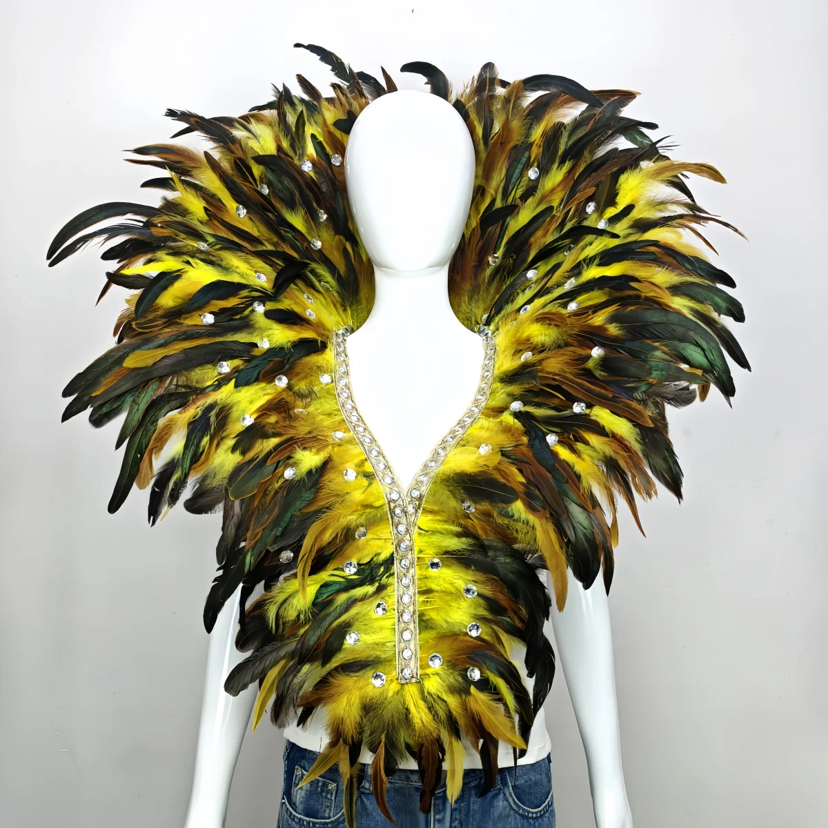 Carnival Unisex Graduation Ball Dress Accessories Feather Shawl Makeup Stage Performance COS Props Halloween Costume Decoration