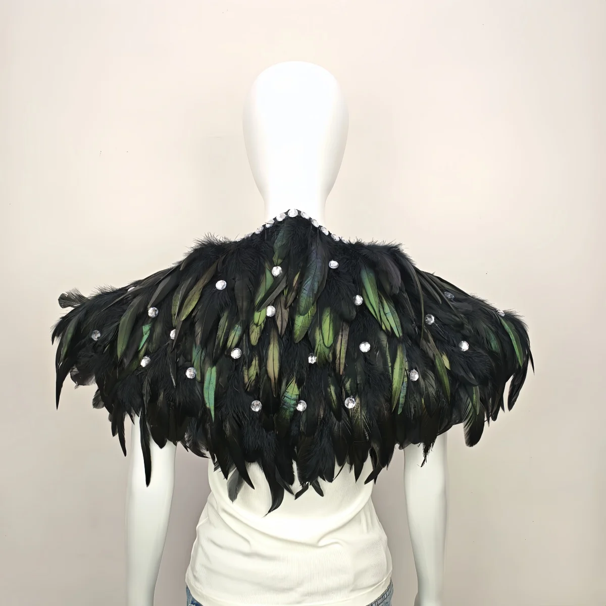 Carnival Unisex Graduation Ball Dress Accessories Feather Shawl Makeup Stage Performance COS Props Halloween Costume Decoration