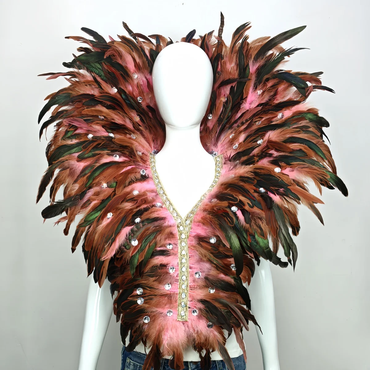 Carnival Unisex Graduation Ball Dress Accessories Feather Shawl Makeup Stage Performance COS Props Halloween Costume Decoration