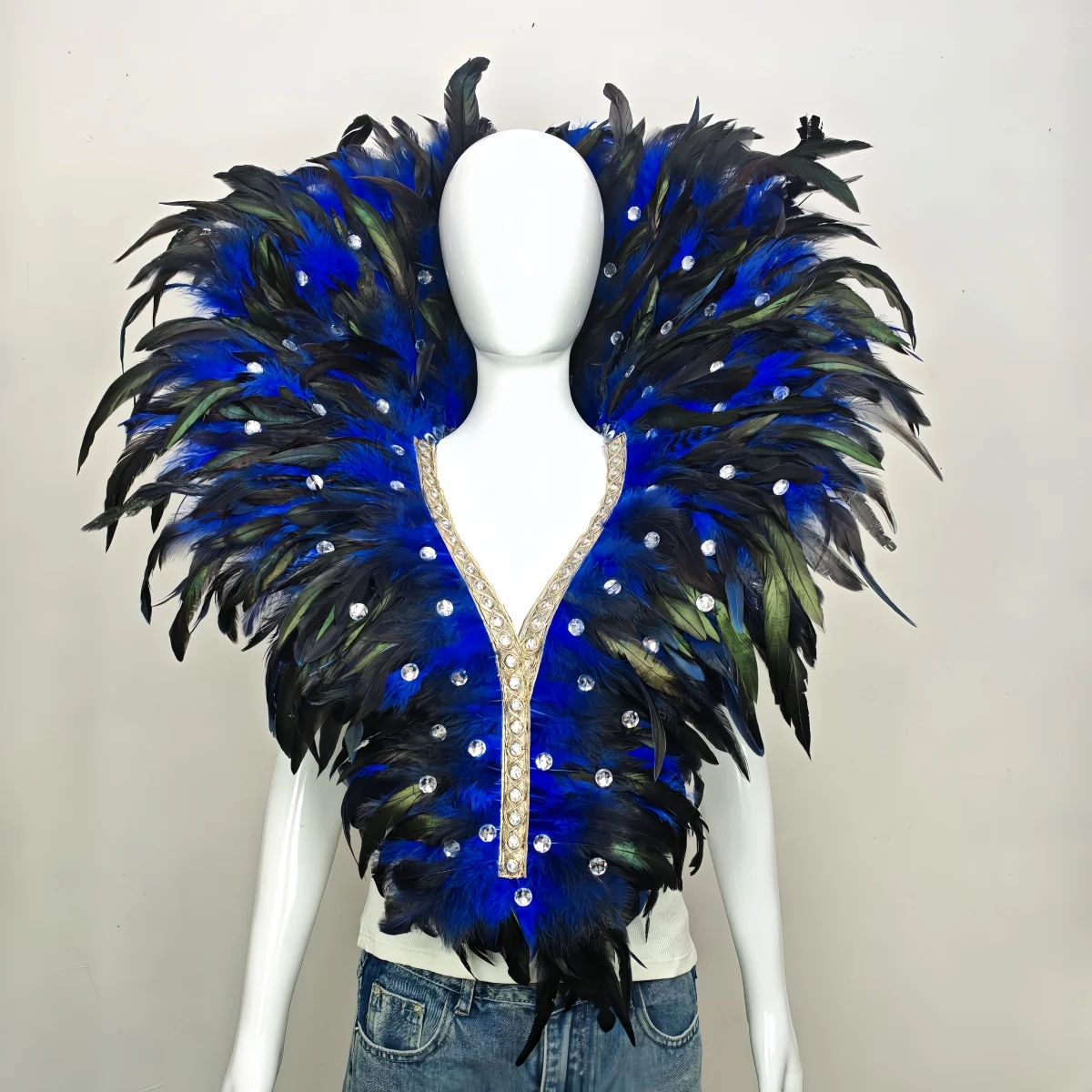 Carnival Unisex Graduation Ball Dress Accessories Feather Shawl Makeup Stage Performance COS Props Halloween Costume Decoration