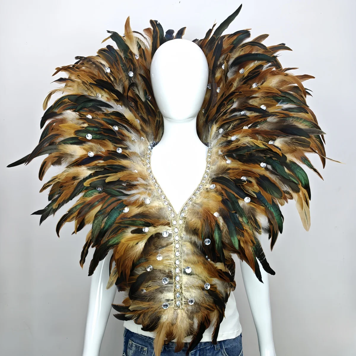 Carnival Unisex Graduation Ball Dress Accessories Feather Shawl Makeup Stage Performance COS Props Halloween Costume Decoration