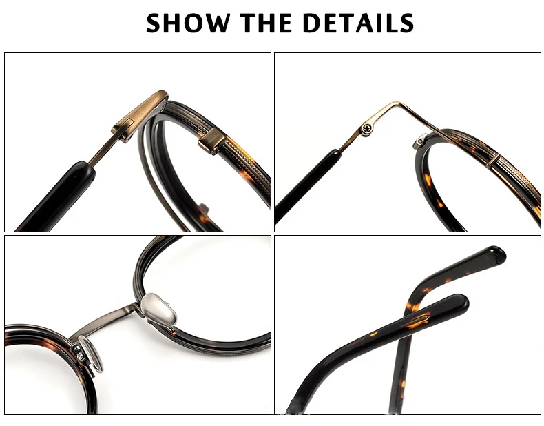 Brand Same Design Retro Round Designer Eyewear Fashion Trend High Quality Titanium Acetate Eyeglasses Luxury Ultralight Glasses