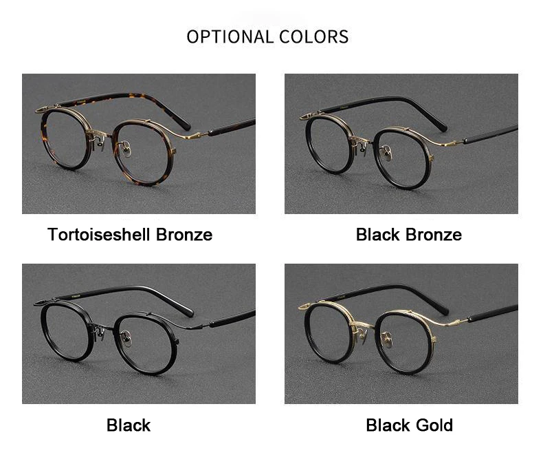 Brand Same Design Retro Round Designer Eyewear Fashion Trend High Quality Titanium Acetate Eyeglasses Luxury Ultralight Glasses