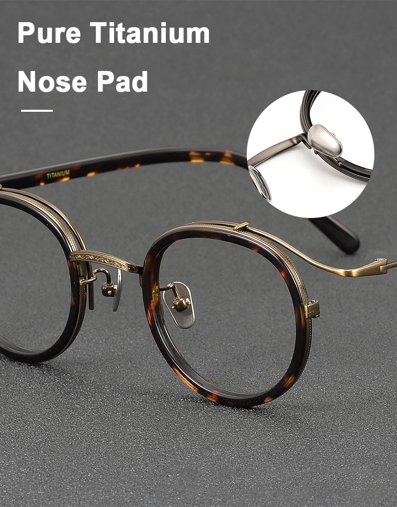 Brand Same Design Retro Round Designer Eyewear Fashion Trend High Quality Titanium Acetate Eyeglasses Luxury Ultralight Glasses