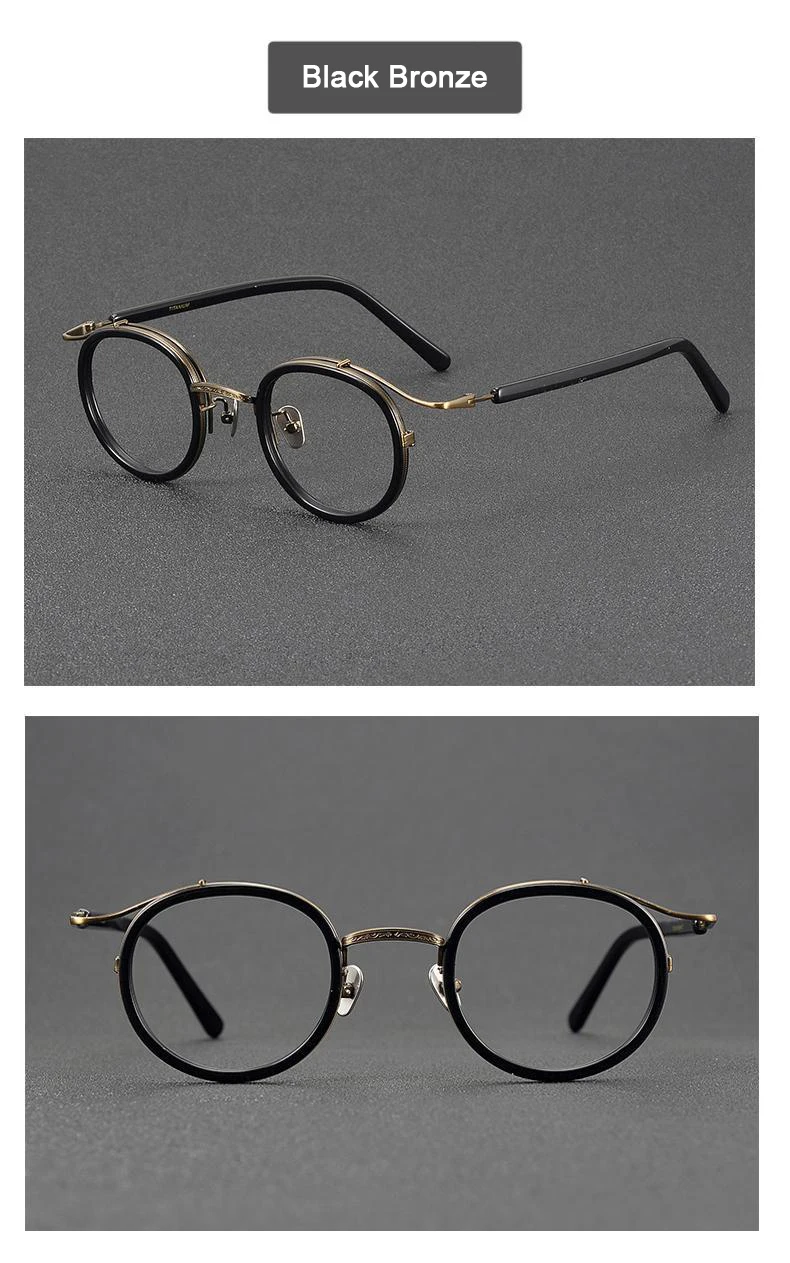 Brand Same Design Retro Round Designer Eyewear Fashion Trend High Quality Titanium Acetate Eyeglasses Luxury Ultralight Glasses