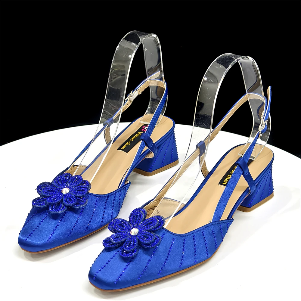 Venus Chan Italian Fashion Women's Elegant Orange Heels & Rhinestone Clutch Bag Set – Perfect for Parties and Special Occasions