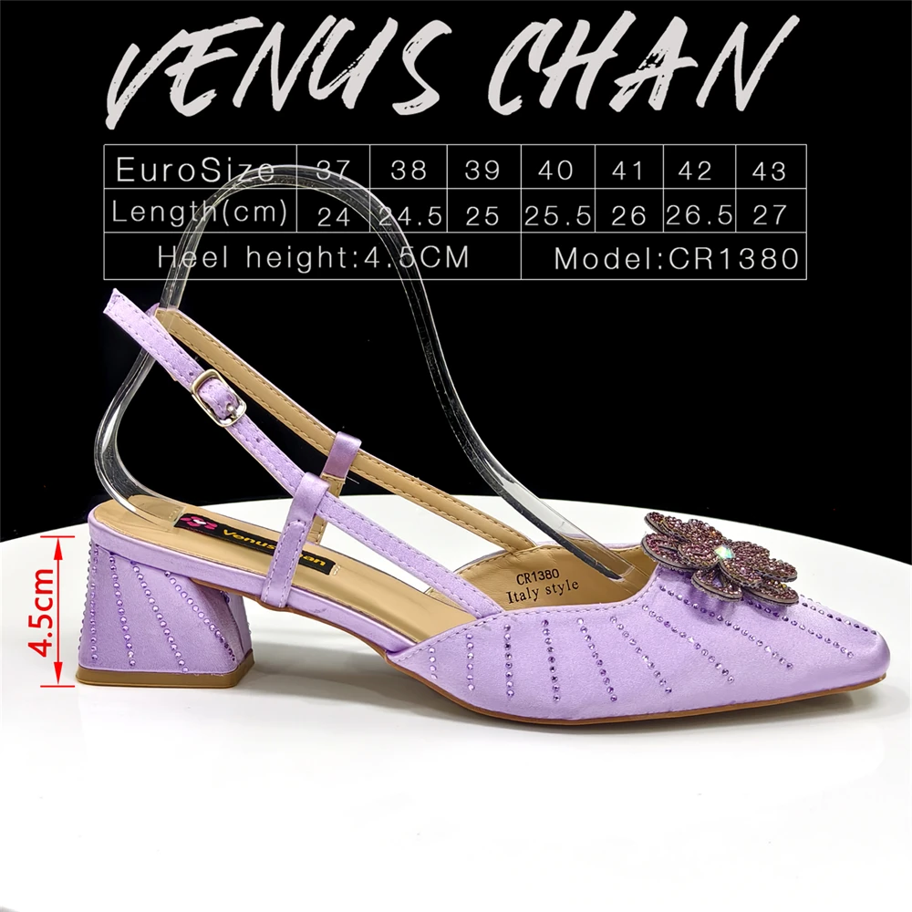 Venus Chan Italian Fashion Women's Elegant Orange Heels & Rhinestone Clutch Bag Set – Perfect for Parties and Special Occasions
