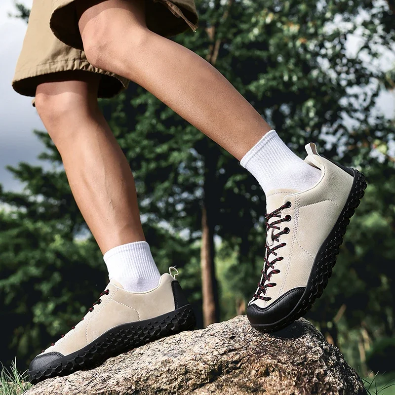 ELUVA Men's Minimalist Barefoot Sneakers Wide Zero Drop Sole Optimal Relaxation Unisex Casual Trainer Wide Toe Sneakers Man