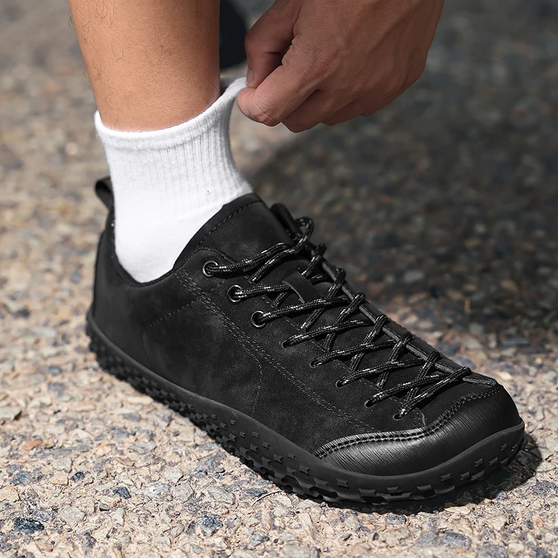 ELUVA Men's Minimalist Barefoot Sneakers Wide Zero Drop Sole Optimal Relaxation Unisex Casual Trainer Wide Toe Sneakers Man