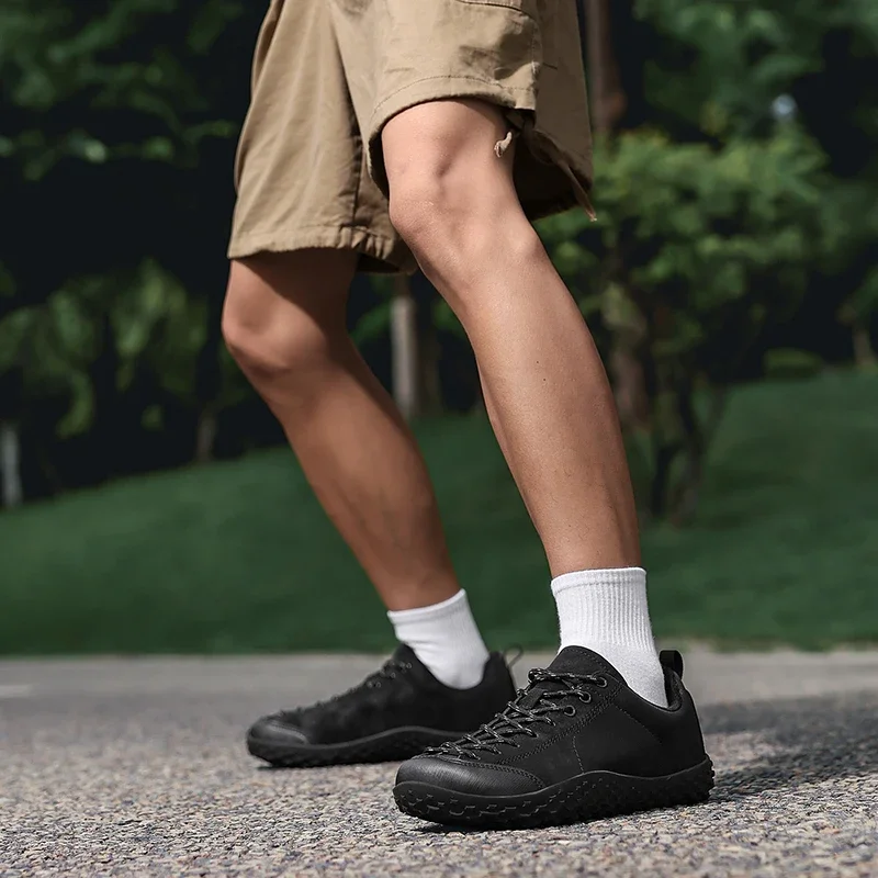 ELUVA Men's Minimalist Barefoot Sneakers Wide Zero Drop Sole Optimal Relaxation Unisex Casual Trainer Wide Toe Sneakers Man