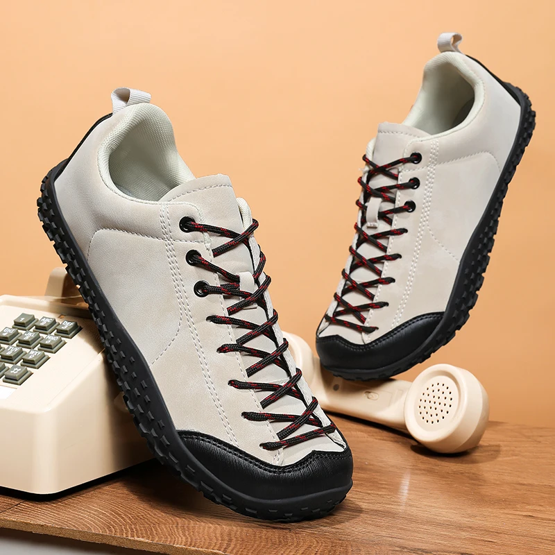 ELUVA Men's Minimalist Barefoot Sneakers Wide Zero Drop Sole Optimal Relaxation Unisex Casual Trainer Wide Toe Sneakers Man