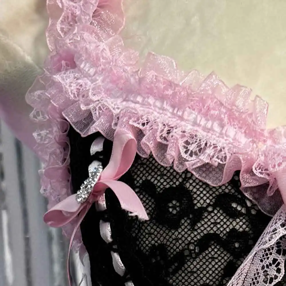 Pastel Goth Y2K Pink Tops for Women Gothic Punk Rock Vkei Grunge Emo Gyaru Corset Gothic Lolita Clothing 2000s 90s Scene Core