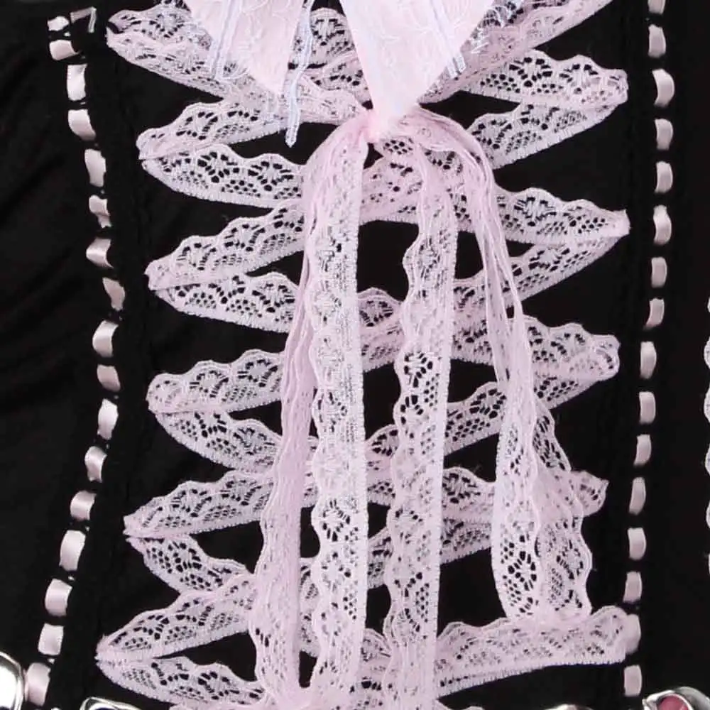 Pastel Goth Y2K Pink Tops for Women Gothic Punk Rock Vkei Grunge Emo Gyaru Corset Gothic Lolita Clothing 2000s 90s Scene Core