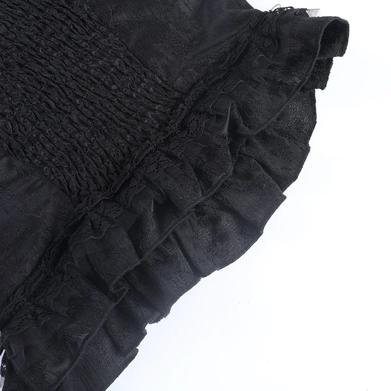 AltGoth Gothic Dark Y2k Vest Women Halloween Streetwear Hotsweet Lace Patchwork High Waist Bandage Cross Halter Crop Tank Tops