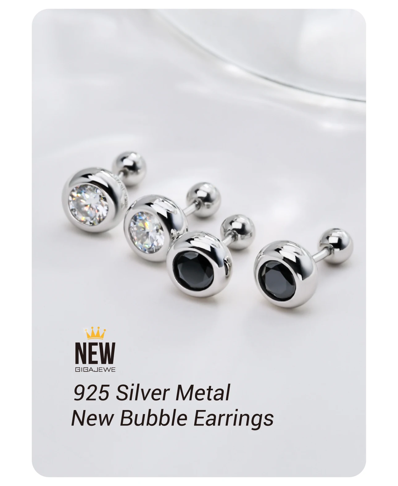 GIGAJEWE Bubble Earrings Moissanite White D Color VVS1 S925 Silver 18K Gold Plated Diamond Test Passed Jewelry Woman Wife Gift