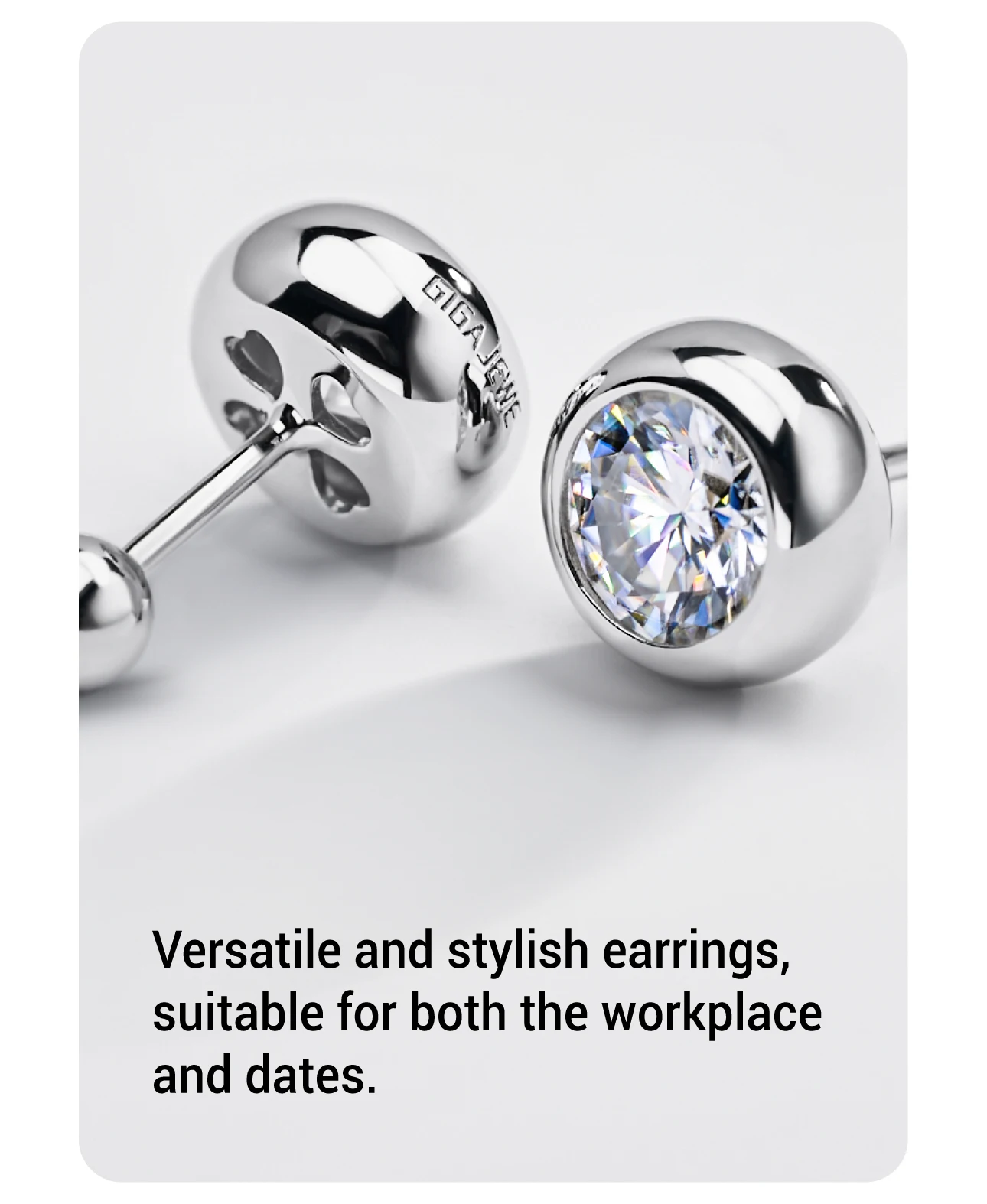 GIGAJEWE Bubble Earrings Moissanite White D Color VVS1 S925 Silver 18K Gold Plated Diamond Test Passed Jewelry Woman Wife Gift
