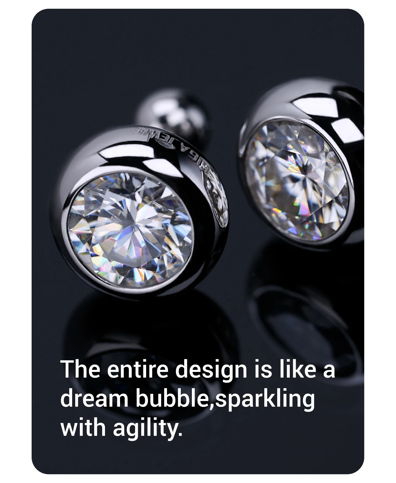 GIGAJEWE Bubble Earrings Moissanite White D Color VVS1 S925 Silver 18K Gold Plated Diamond Test Passed Jewelry Woman Wife Gift