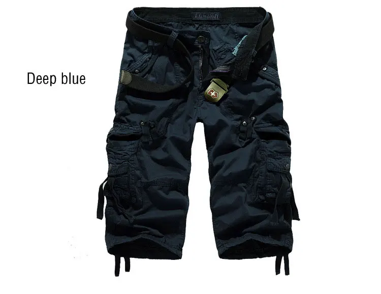 Summer Pure Cotton Men's Cropped Pants Oversized Casual Shorts Multi Pocket Tooling Capri Pants Men Cargo Pant AF5820