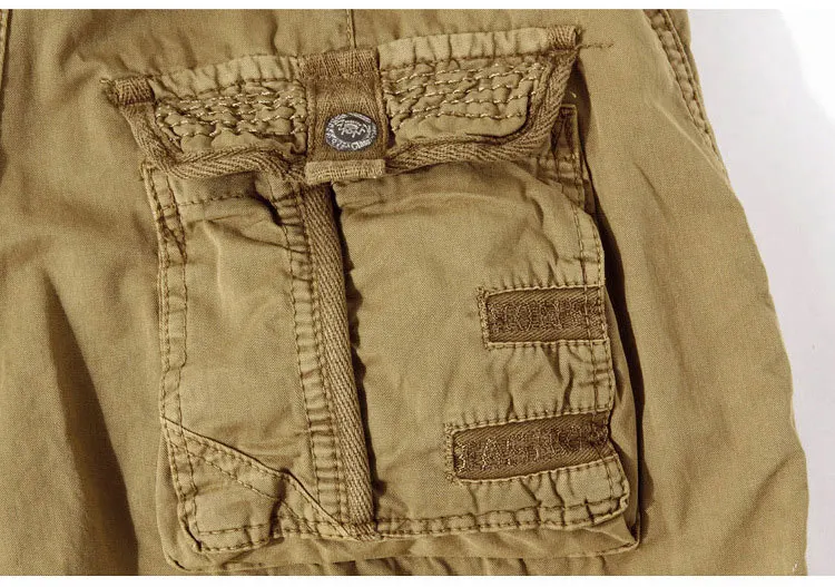 Summer Pure Cotton Men's Cropped Pants Oversized Casual Shorts Multi Pocket Tooling Capri Pants Men Cargo Pant AF5820