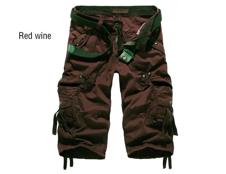 Summer Pure Cotton Men's Cropped Pants Oversized Casual Shorts Multi Pocket Tooling Capri Pants Men Cargo Pant AF5820