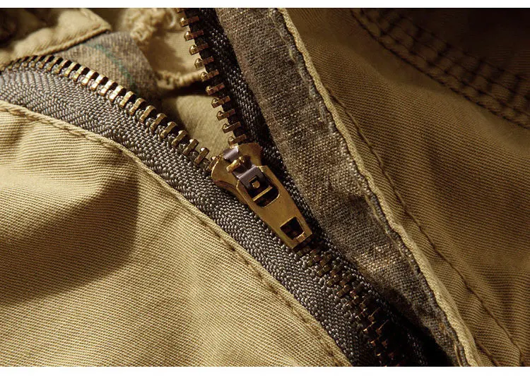 Summer Pure Cotton Men's Cropped Pants Oversized Casual Shorts Multi Pocket Tooling Capri Pants Men Cargo Pant AF5820