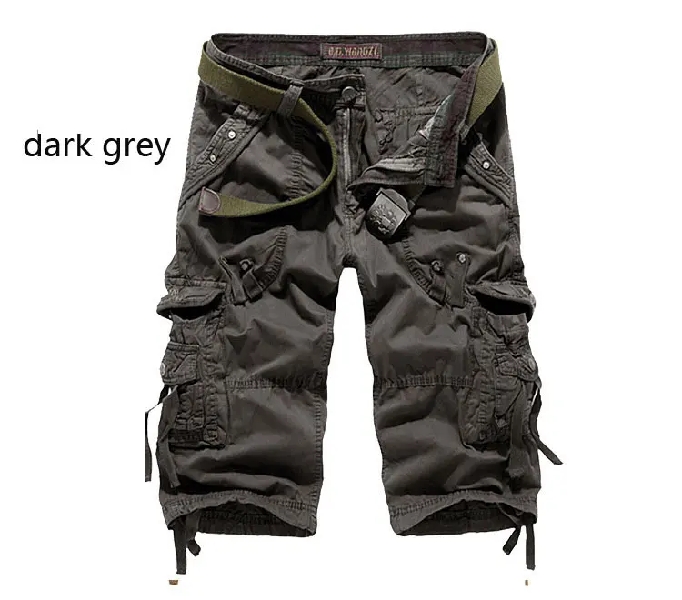 Summer Pure Cotton Men's Cropped Pants Oversized Casual Shorts Multi Pocket Tooling Capri Pants Men Cargo Pant AF5820