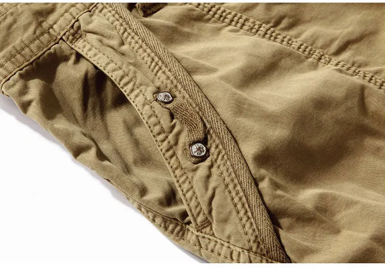 Summer Pure Cotton Men's Cropped Pants Oversized Casual Shorts Multi Pocket Tooling Capri Pants Men Cargo Pant AF5820