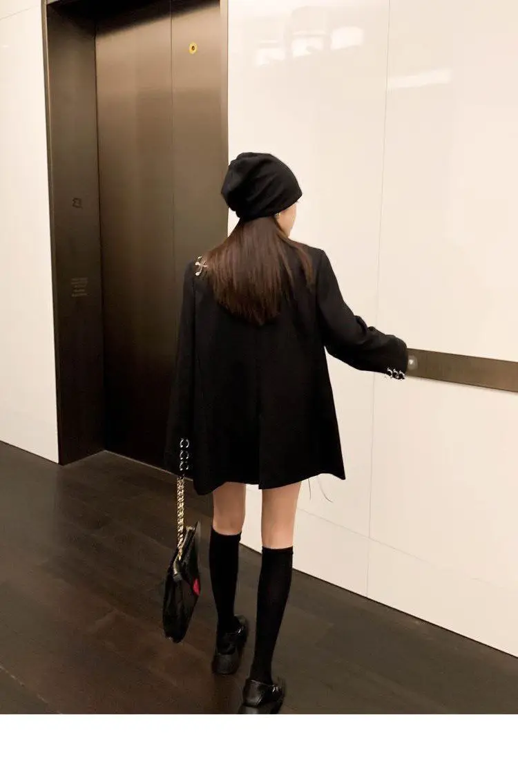 2025 Black Suit Jacket for Women New Design High Street Wear Casual Blazers Female