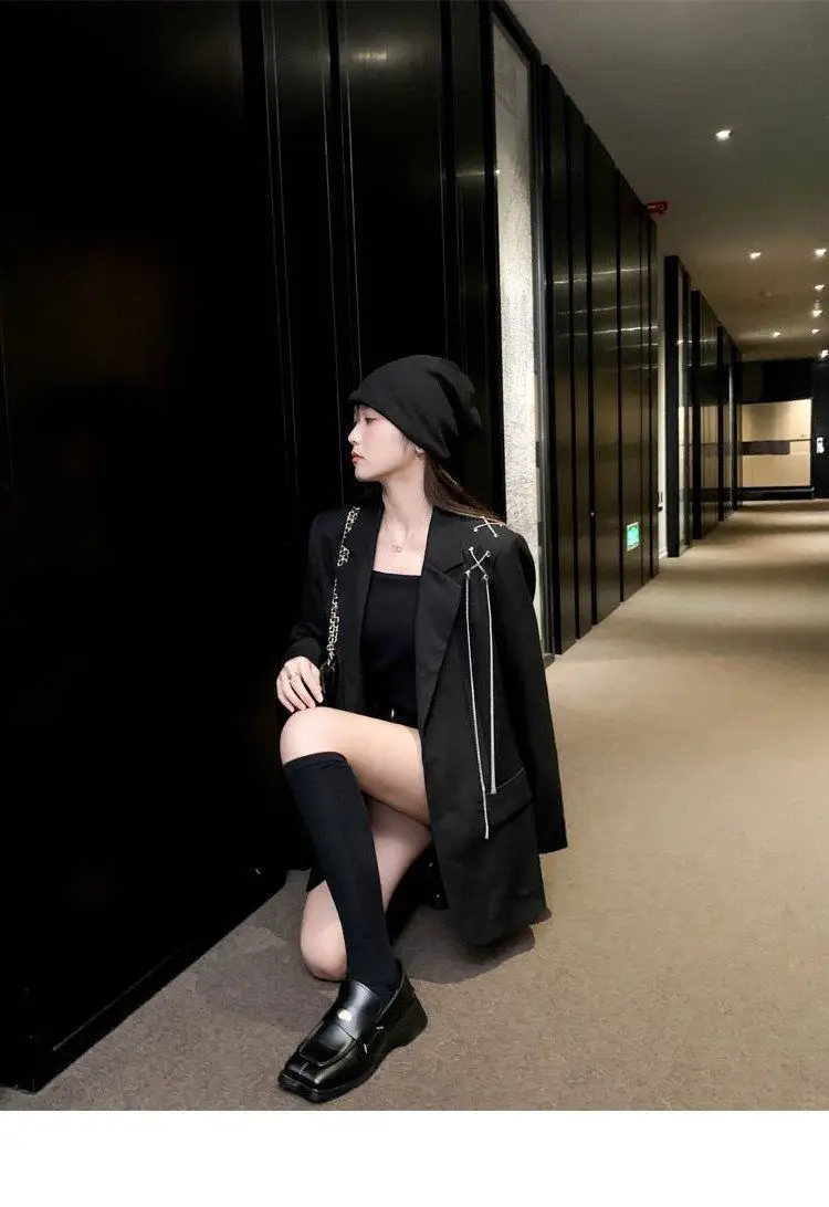 2025 Black Suit Jacket for Women New Design High Street Wear Casual Blazers Female