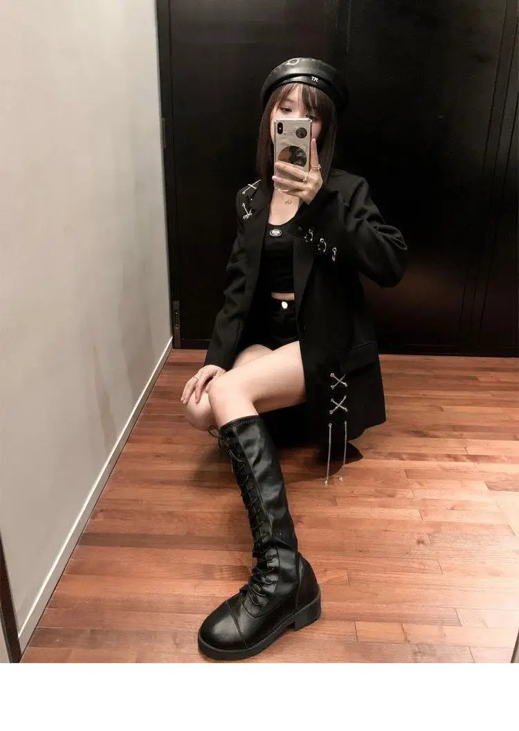 2025 Black Suit Jacket for Women New Design High Street Wear Casual Blazers Female