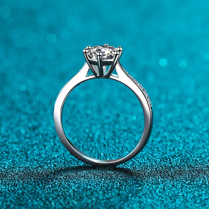 NKHOG Real 3 Carat Moissanite Rings For Women 925 Sterling Silver Classic 6 Claws Engagement Band Jewelry Romantic Wedding Ring