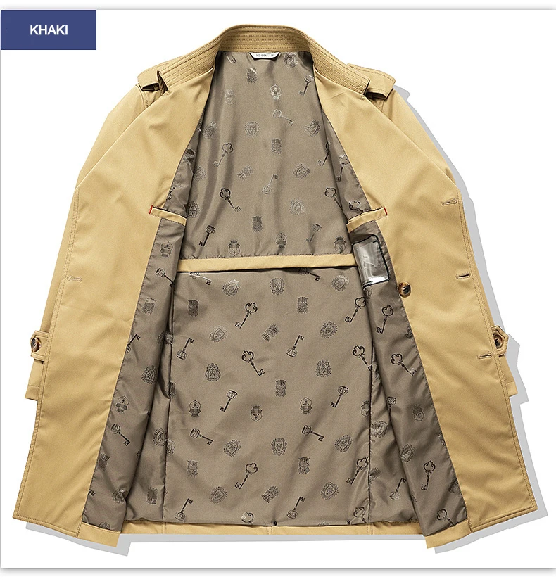 Classic Men's Trench Coat 8XL Plus Size Windbreaker High Quality Business Casual WindCoat Men Clothing Oversized Ponchos