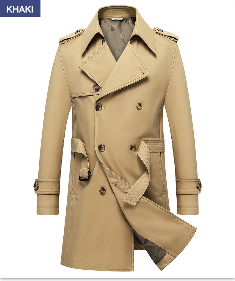 Classic Men's Trench Coat 8XL Plus Size Windbreaker High Quality Business Casual WindCoat Men Clothing Oversized Ponchos