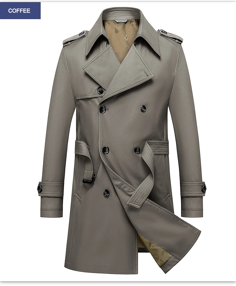 Classic Men's Trench Coat 8XL Plus Size Windbreaker High Quality Business Casual WindCoat Men Clothing Oversized Ponchos