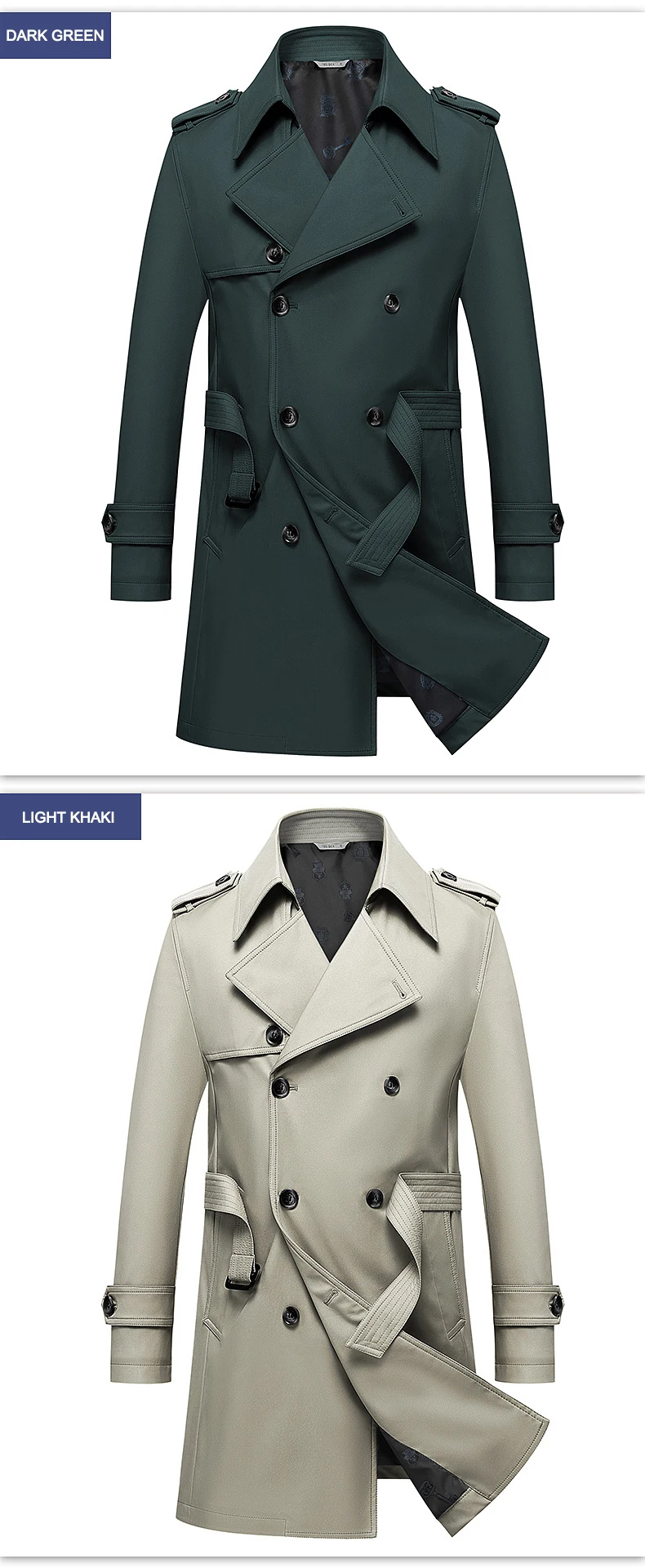 Classic Men's Trench Coat 8XL Plus Size Windbreaker High Quality Business Casual WindCoat Men Clothing Oversized Ponchos