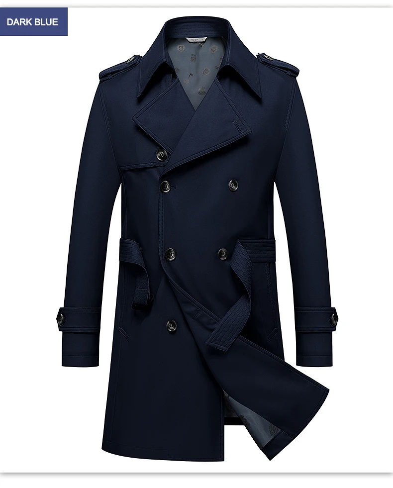 Classic Men's Trench Coat 8XL Plus Size Windbreaker High Quality Business Casual WindCoat Men Clothing Oversized Ponchos