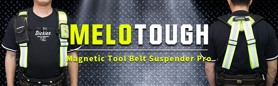 MELOTOUGH Magnetic Suspenders Tool Belt Suspenders with Large Moveable Phone Holder
