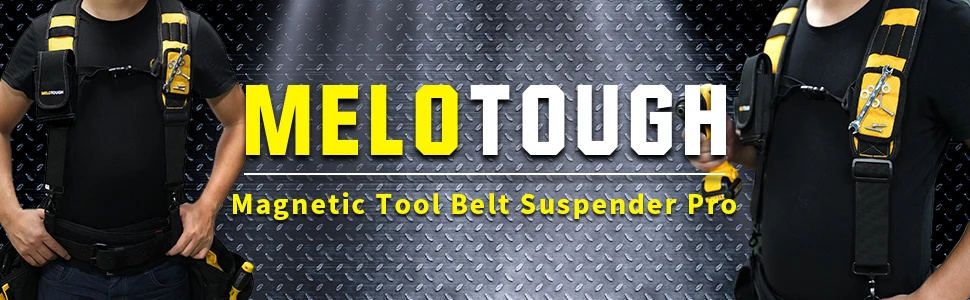 MELOTOUGH Magnetic Suspenders Tool Belt Suspenders with Large Moveable Phone Holder
