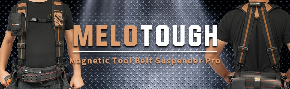 MELOTOUGH Magnetic Suspenders Tool Belt Suspenders with Large Moveable Phone Holder
