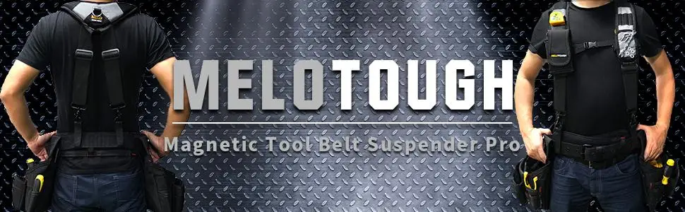 MELOTOUGH Magnetic Suspenders Tool Belt Suspenders with Large Moveable Phone Holder