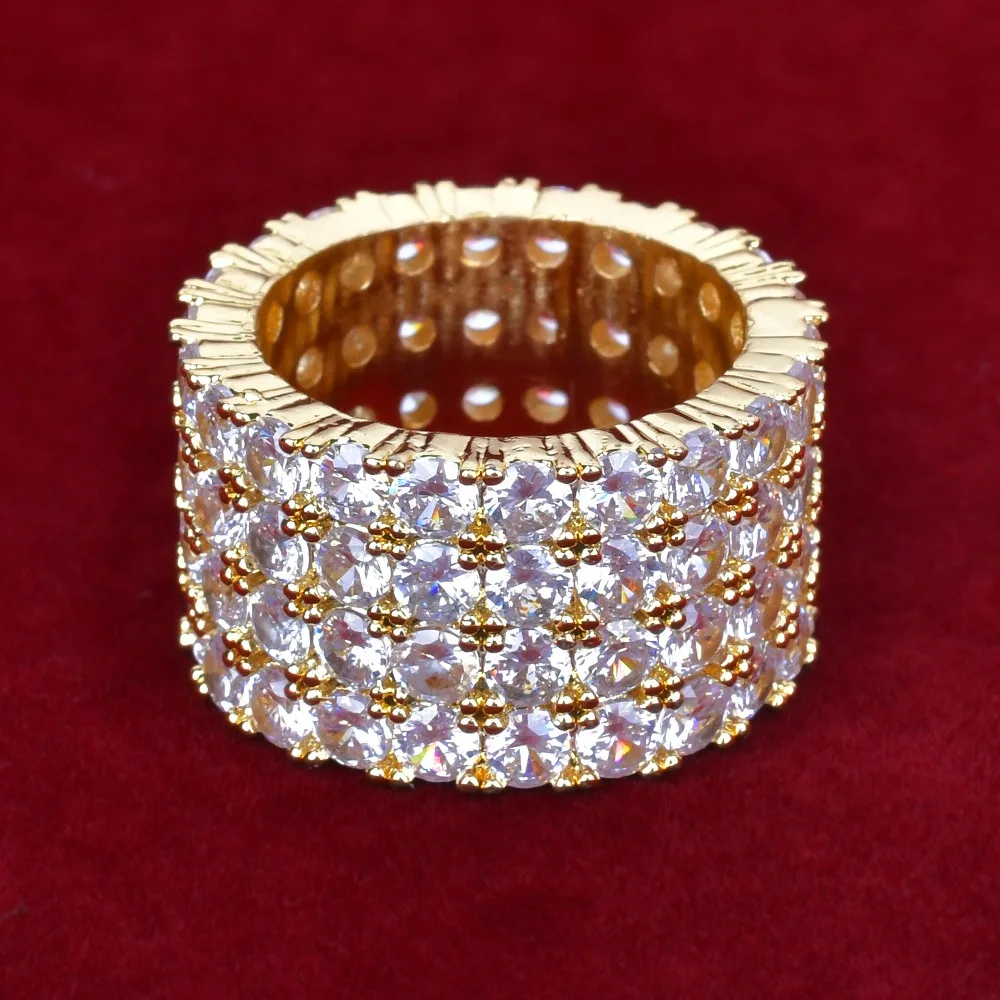Aokaishen Ring for Men Gold Color Hip Hop Rock Street Jewelry Charming