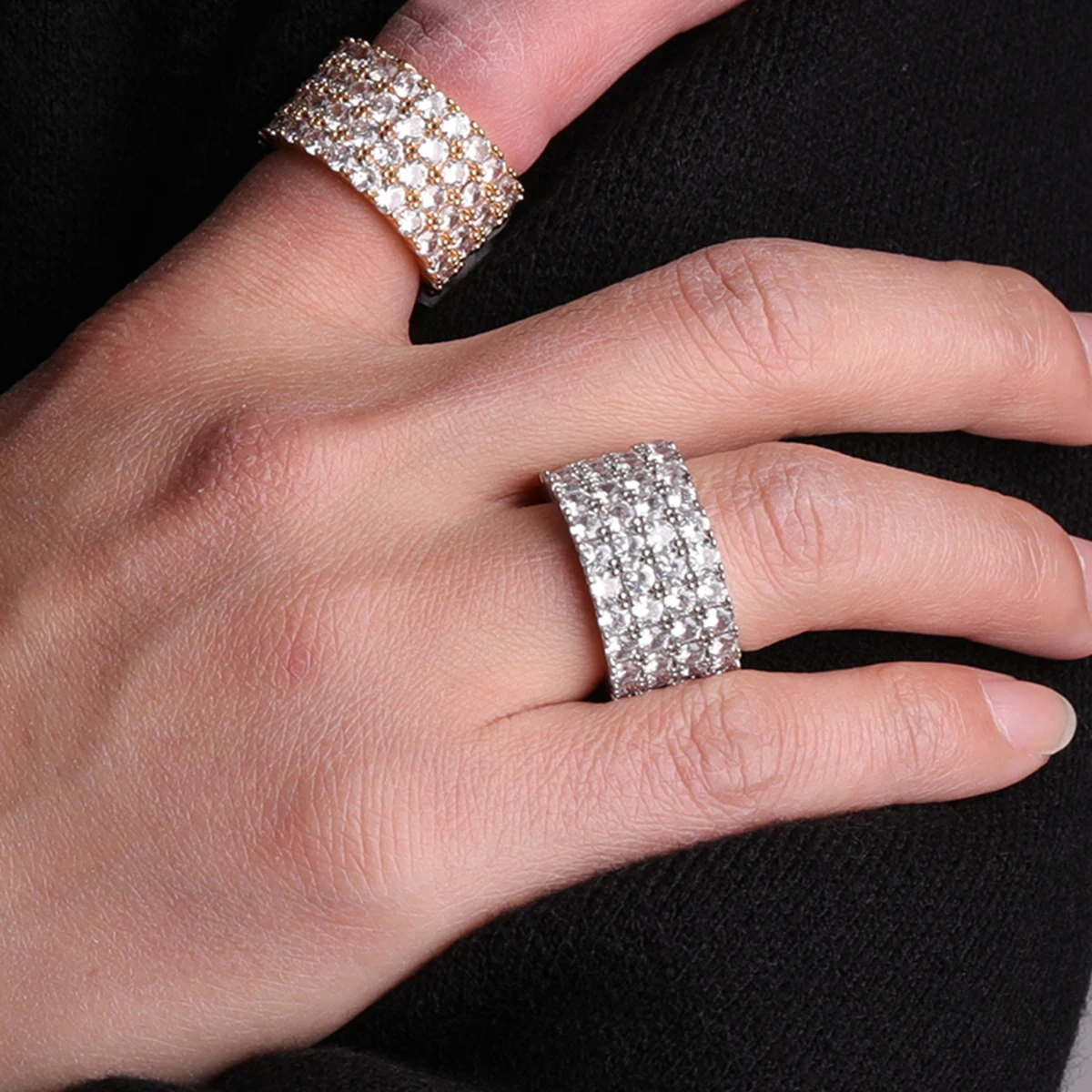 Aokaishen Ring for Men Gold Color Hip Hop Rock Street Jewelry Charming