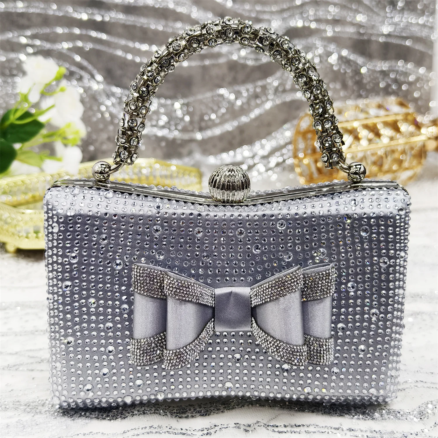 Venus Chan Italy Design 2025 New INS Shoes and Bag to Match Wine Colour Pointed-Toe Rhinestone Bow Party Women's High Heels