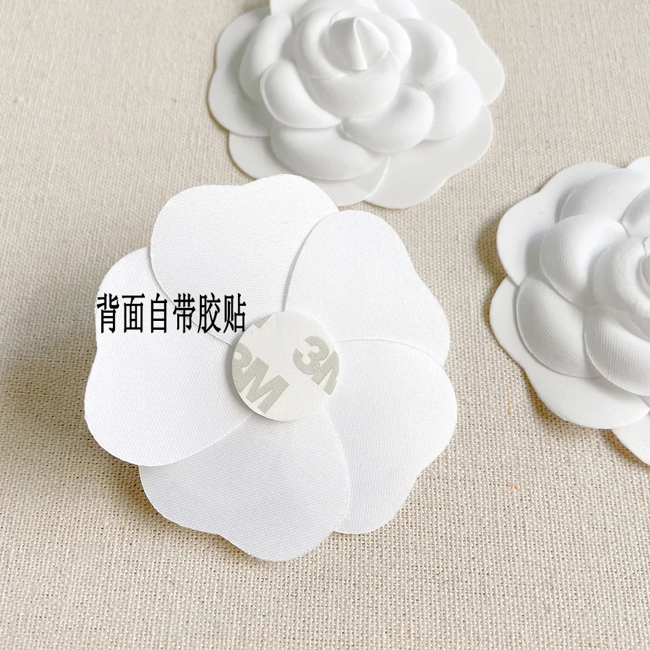 50pcs/bag White Flowers Stickers Party Decoration Accessories for Gift Box, 5.5cm /7.5cm