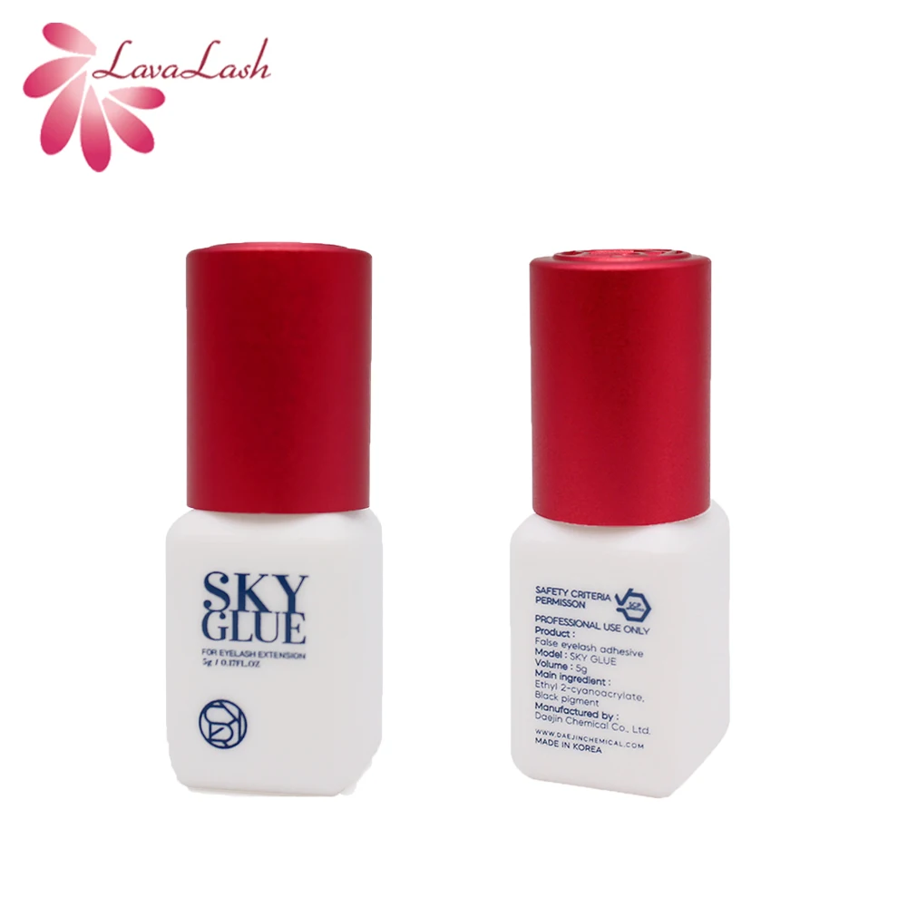 Original Korea Eyelash Extensions Sky Glue with Red Cap 1-2 Seconds Dry Time 6-7 Weeks Fastest and Strongest Glue